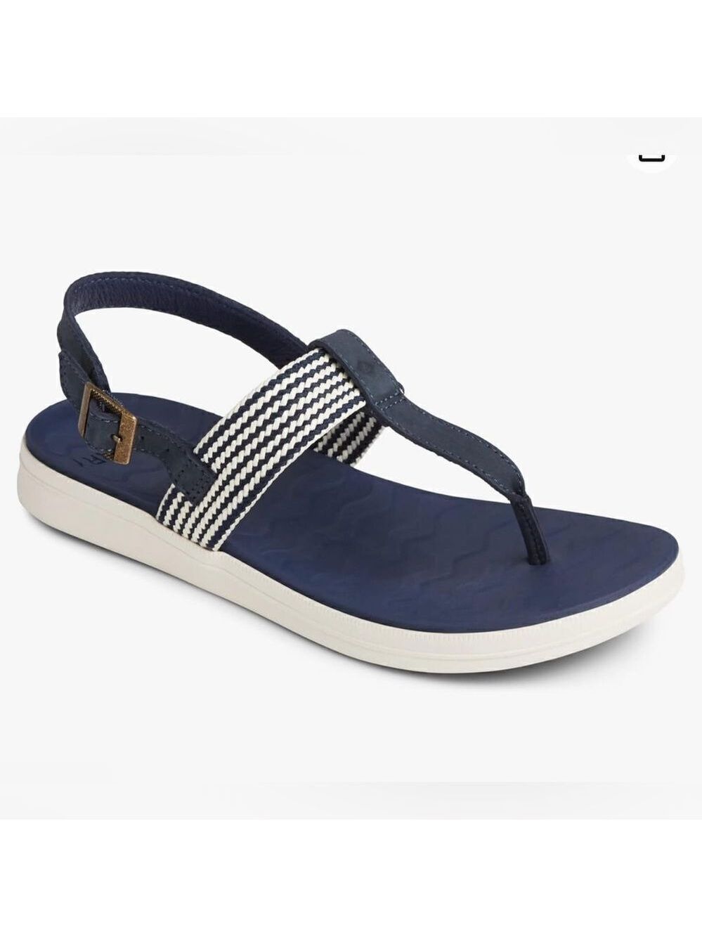 Sperry Adriatic Nautical Woven‎ Leather Thong Sling Sandal